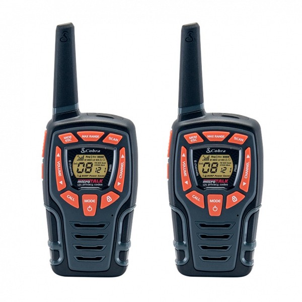 Σετ 2 Walkie Talkie, 8 κανάλια, κωδικοποίηση 121 συνδιασμών, δόνηση, εμβέλεια έως 10km, COBRA
