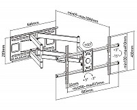 BRATECK Heavy-Duty Full-Motion επιτοίχια βάση TV 43-90 80kg MAXVESA:800x400 LPA49-486XLD
