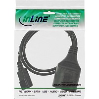 InLine® Power Cable C14 plug to German Type F socket black 0.5m 16659K