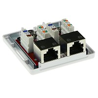 ACT Πρίζα Αυτοκόλλητη Επιτοίχια 2xRJ45 CAT6A STP FA7004