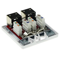 ACT Πρίζα Αυτοκόλλητη Επιτοίχια 2xRJ45 CAT6A STP FA7004
