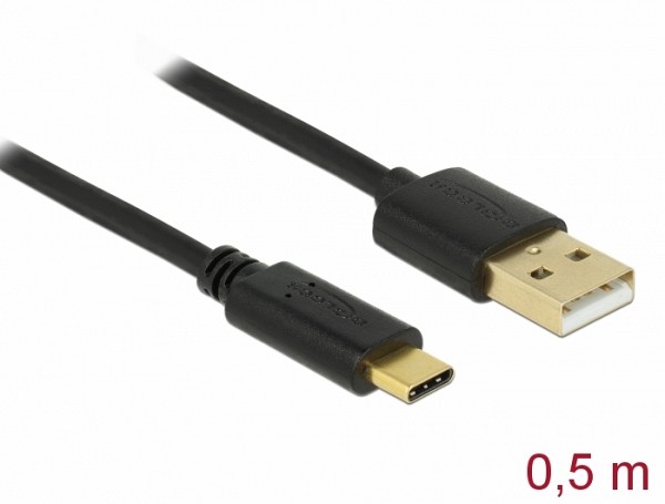 Delock USB 2.0 cable Type-A to Type-C 0.5 m 83326