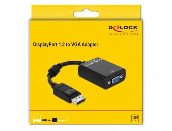 Delock Adapter DisplayPort 1.2 male > VGA female black 61848