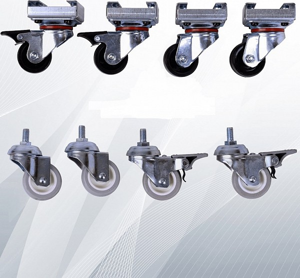 MIRSAN ΣΕΤ 4 ΤΡΟΧΩΝ (2+2 με φρένο) ΓΙΑ ΕΠΙΤΟΙΧΟ COMBOX (Μ10) TKR5020