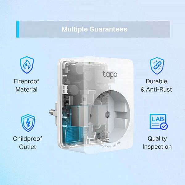 TP-LINK Energy Monitoring Smart mini Μονή Εξωτερική Πρίζα Ρεύματος Wi-Fi με Διακόπτη Λευκή P110 v1.2