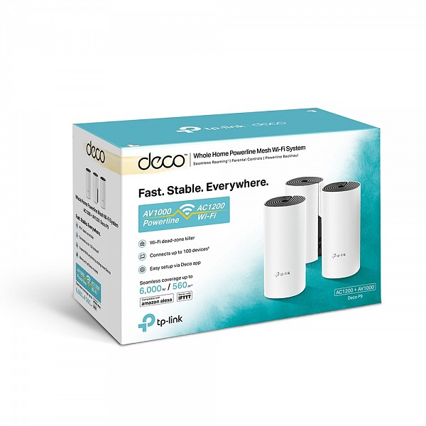 Tp-Link AC1300+AV1000 Whole Home Hybrid Mesh Wi-Fi System Deco P9 (3 PACK) v2