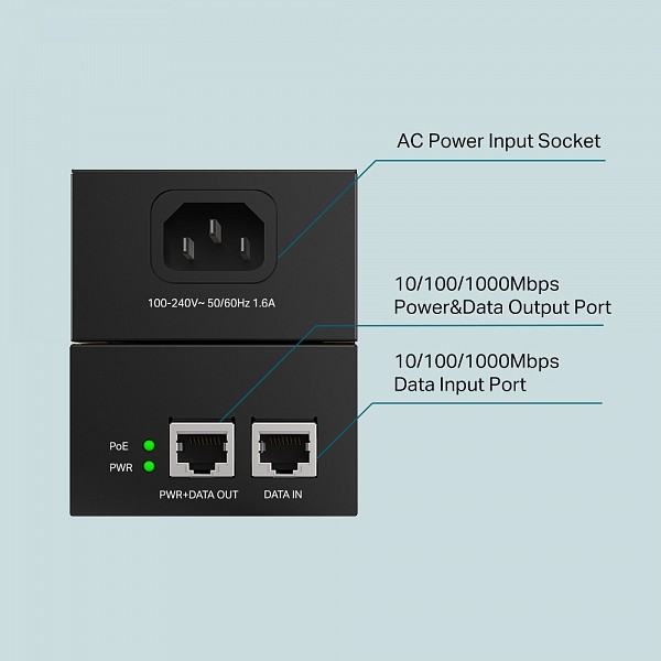 TP-Link Gigabit PoE++ Injector 802.3bt 60w TL-POE170S v3