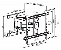 BRATECK Full-Motion επιτοίχια βάση TV 37-80 60kg MAXVESA600x400 LPA61-466