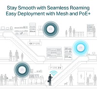 Tp-Link AX3000 Ceiling Mount WiFi 6 Access Point (ΧΩΡΙΣ ΤΡΟΦΟΔΟΤΙΚΟ) EAP653 v1