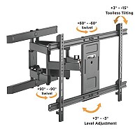 BRATECK Full-Motion επιτοίχια βάση TV 37-80 60kg MAXVESA600x400 LPA61-466