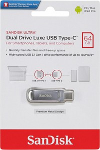 SanDisk Ultra Dual Drive Luxe USB 3.1 Type-C 64GB (SDDDC4-064G-G46) (SANSDDDC4-064G-G46)