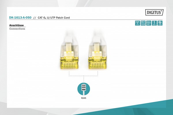 DIGITUS CAT 6A U/UTP patch cord 5m LSOH DK-1613-A-050