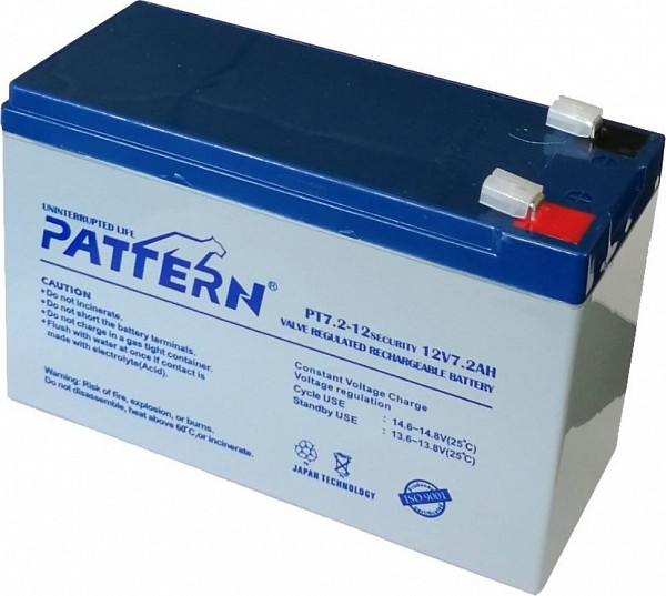 Pattern ΜΠΑΤΑΡΙΑ ΜΟΛΥΒΔΟΥ ΚΛΕΙΣΤΟΥ ΤΥΠΟΥ 12V/7.2Ah SEC(4.8mm) Ακροδέκτες F1 PT7.2-12