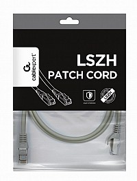 Cablexpert S/FTP Cat.6A LSZH patch cord gray 1m PP6A-LSZHCU-1M
