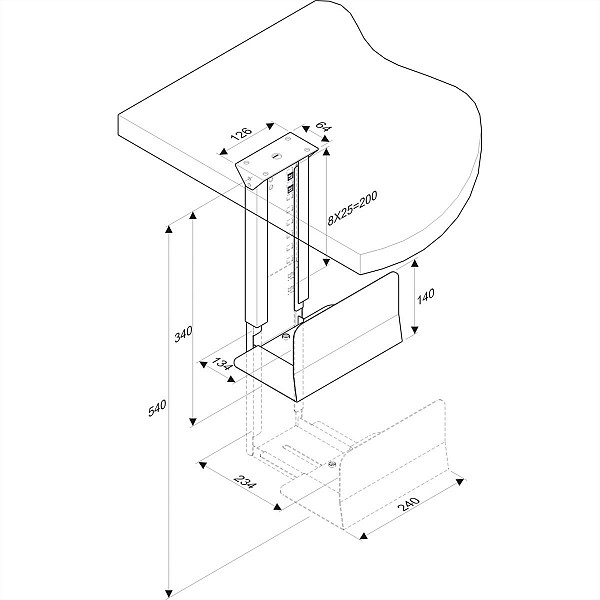 ROLINE PC Holder silver 30kg - 17.03.1128