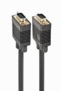 Cablexpert VGA HD15M/HD15M Dual-Shielded w/2*ferrite core 15m Cable Black CC-PPVGA-15M-B