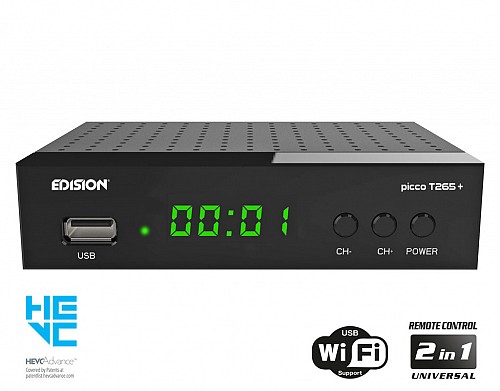 Edision Picco T265+ Ψηφιακός Δέκτης Mpeg-4 Full HD (1080p) με Λειτουργία PVR (Εγγραφή σε USB) Σύνδεσεις SCART / HDMI / USBPICCO T265+