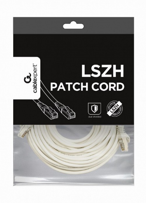 Cablexpert S/FTP Cat. 6A LSZH patch cord white 10m PP6A-LSZHCU-W-10M