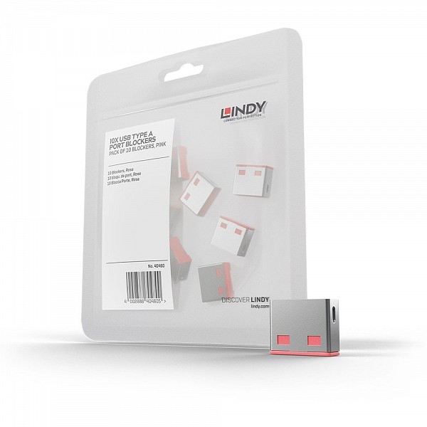 LINDY Port Blocker USB  (without key) Pack of 10 pink - 40460