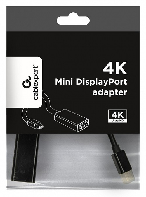 Cablexpert 4K Mini DisplayPort to displayport adapter black A-mDPM-DPF4K-01