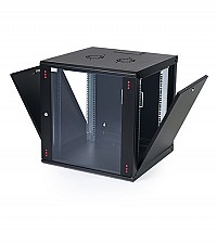 Επίτοιχη Elegant wall 12U με βάθος 450mm Μαύρη Διατρητη Flat Pack ELGW12U6045BL911D