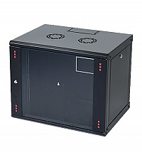 Επίτοιχη Elegant wall 12U με βάθος 450mm Μαύρη Διατρητη Flat Pack ELGW12U6045BL911D