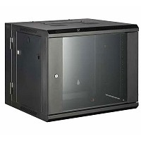 Safewell® Επιτοίχια Καμπίνα RACK 9U Μαύρη 60kg Π60/Β55/Υ50.3 SMB6509