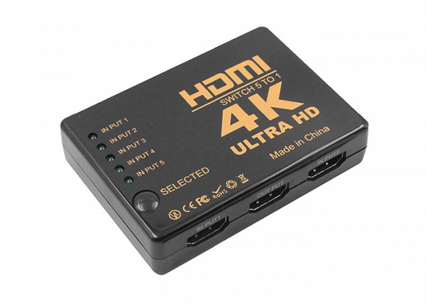 S-Link SELECTOR HDMI 5 PORT 4K2K, IR + Adapter SL-HSW4K55