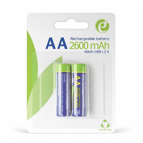 Energenie Ni-MH Rechargeable AA Batteries 2600mAh 2pcs Blister Pack EG-BA-AA26-01