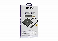S-link Swapp 4K@30Hz Gray Metal Type-C to HDMI USB 3.0 PD Charger Converter Adapter SW-U515