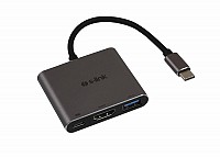 S-link Swapp 4K@30Hz Gray Metal Type-C to HDMI USB 3.0 PD Charger Converter Adapter SW-U515