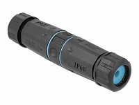 Delock Cable Connector RJ45 jack to RJ45 jack (ring blue) Cat.6A waterproof 86693