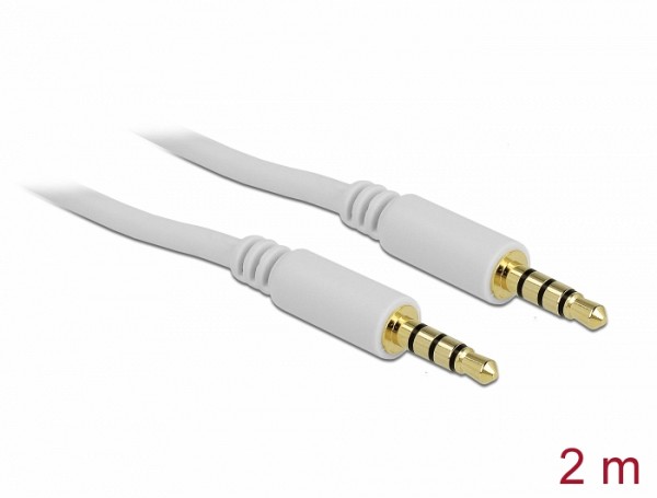 Delock Stereo Jack 3.5mm AUDIO CABLE M/Μ 2m 4 pin CTIA 83441