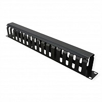 Value 19 Front Panel 1U with Patch channel 40 x 60 mm RAL 9005 black METAL 26.99.0305