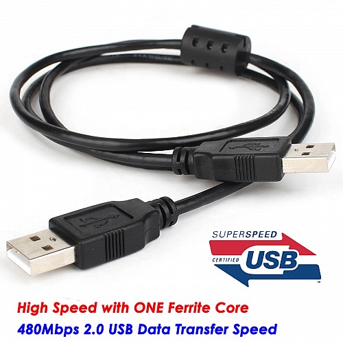 DeTech USB 2.0 Μale-Μale HQ 1.5m with ferrite 18034