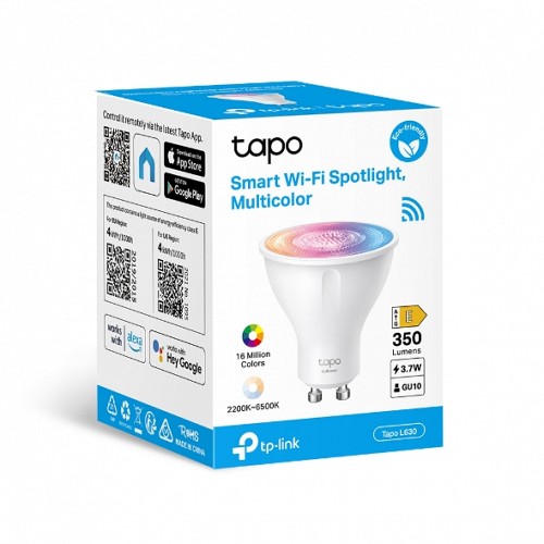 Tp-Link Smart Wi-Fi Spotlight, Multicolor Dimmable GU10 Tapo L630