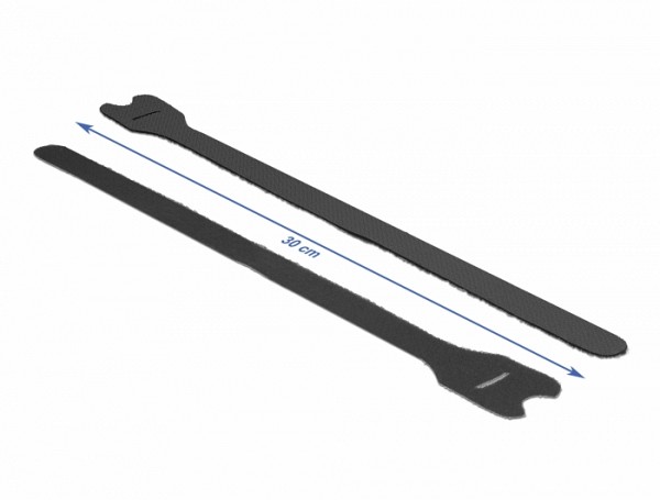 Delock Hook-and-loop fasteners L 300 mm x W 12 mm 10 pieces black 18688