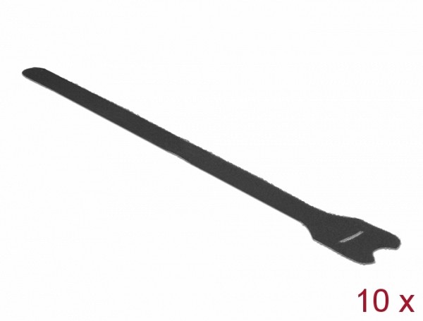 Delock Hook-and-loop fasteners L 300 mm x W 12 mm 10 pieces black 18688