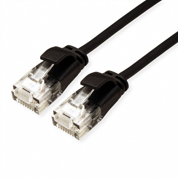 ROLINE UTP Data Center Patch Cord Cat.6A (Class EA), LSOH, Slim, black, 0.15 m 21.15.3950