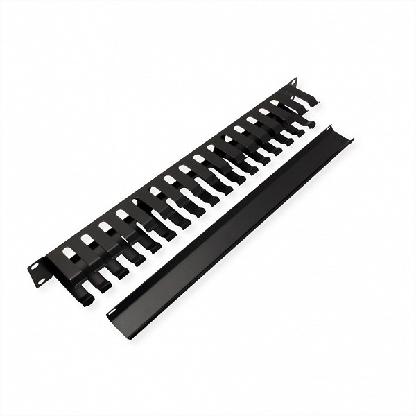 Value 19 Front Panel 1U with Patch channel 40 x 60 mm RAL 9005 black METAL 26.99.0305