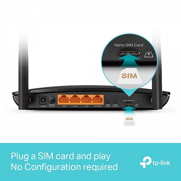 Tp-Link 4G AC1200 LTE Advanced Cat6 Gigabit Router Archer MR600 v3