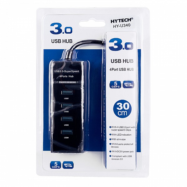 Hytech HUB 4 PORT USB 3.0 ΧΩΡΙΣ ΤΡΟΦΟΔΟΤΙΚΟ HY-U340