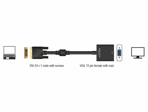 DELOCK Adapter Dvi-D 24+1 M σε Vga F 65658