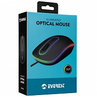 Everest MOUSE USB Optical 1200pi Black Led Illuminated Mouse SM-166