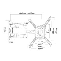ACT Full Motion TV Wall Mount 23-55 MAXVESA:400 35kg AC8354