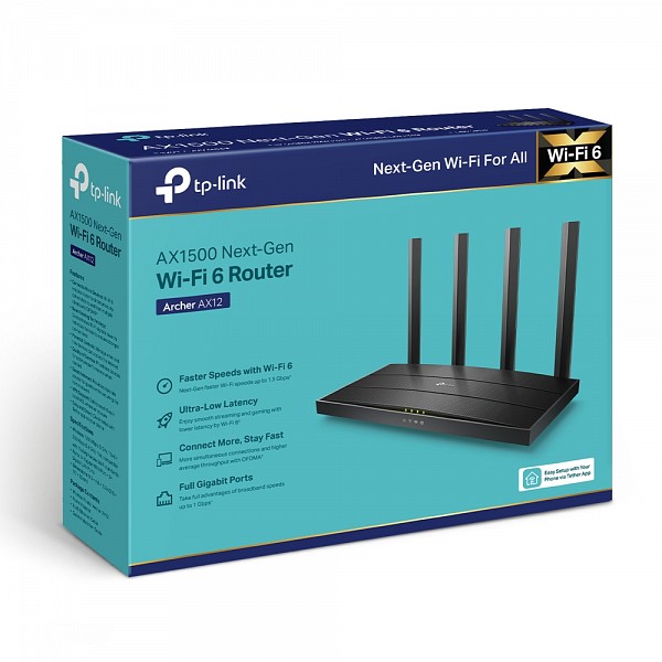 Tp-Link ROUTER AX1500 Wi-Fi 6 DUAL BAND 4 ΚΕΡΑΙΕΣ Archer AX12 v1