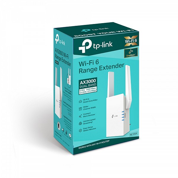 Tp-Link WIRELESS RANGE EXTENDER AX3000 Mesh WiFi 6 Extender RE705X v1
