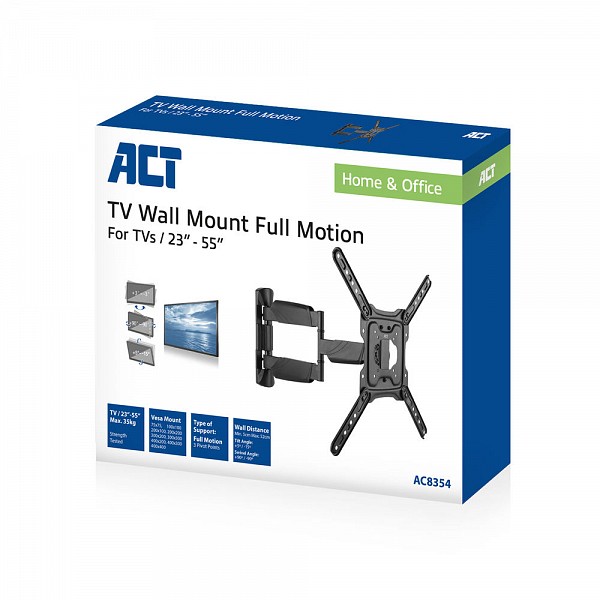ACT Full Motion TV Wall Mount 23-55 MAXVESA:400 35kg AC8354