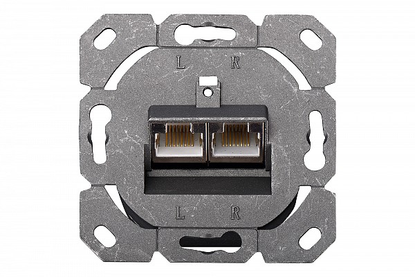 Digitus Πρίζα Επιτοίχια/Χωνευτή Stp 2*Rj45 CAT5e Καπάκι DN-9002-N