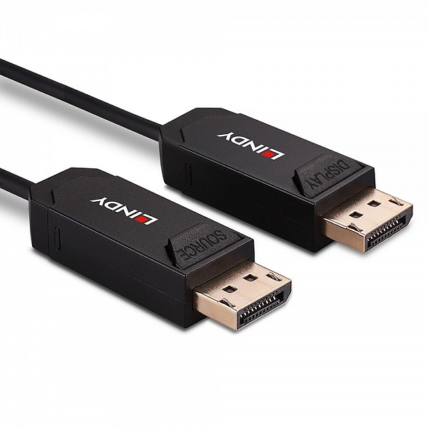 Lindy 10m Fibre Optic Hybrid DisplayPort 2.0 UHBR10 Cable 38520